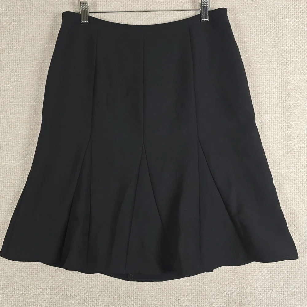 Talbots Petites Black Flared Godet‎ Skirt Size 10P Career Office Wear VN300